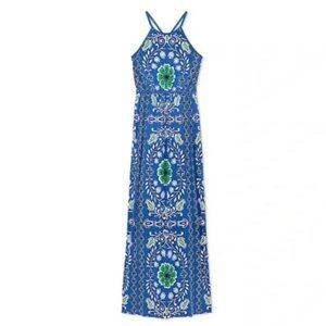 Tory Burch Blue Halter Maxi Sundress